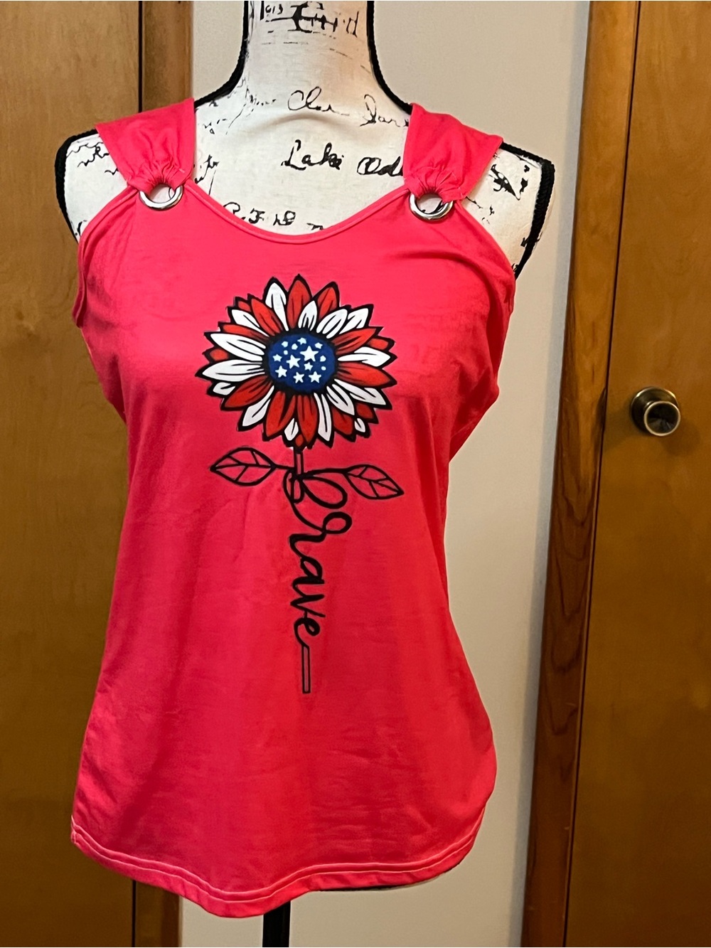 Brave Floral Ring-Shoulder Tank Top - Pink